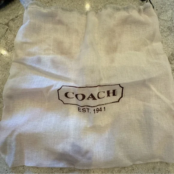 White, signature, Coach, clamshell sunglasses case. - Picture 3 of 7